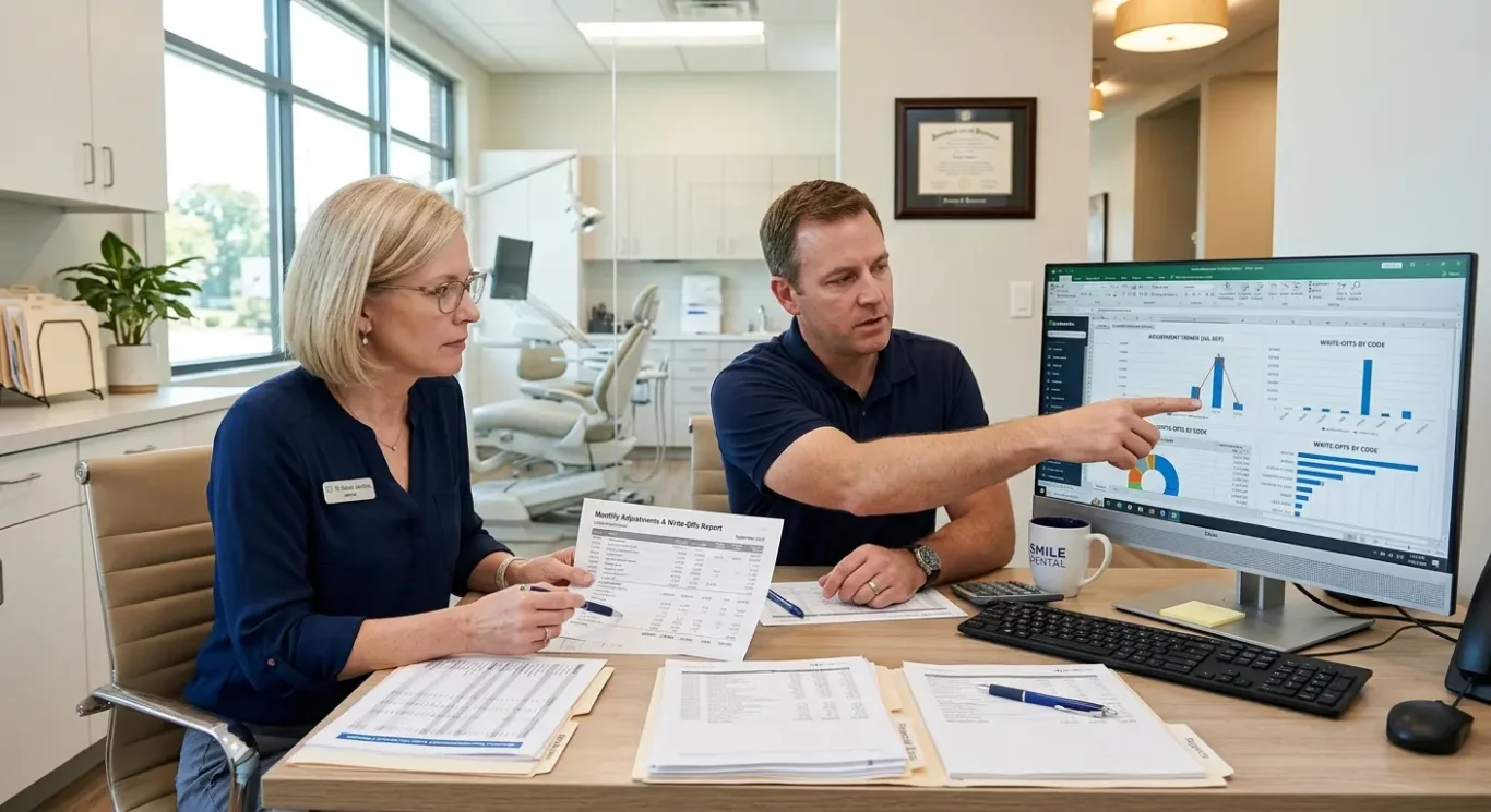 Adjustment and write-off trends: the report owners use to spot preventable leakage