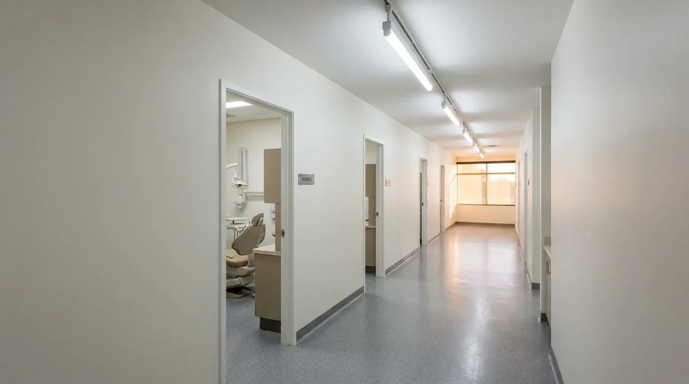 Dental Practice Hallway White Walls
